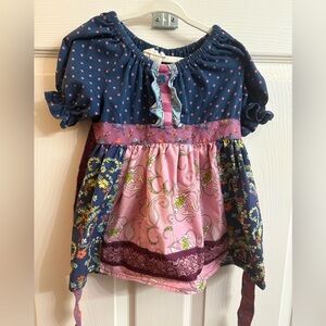 Matilda Jane Navy and Pink Floral Kids Blouse